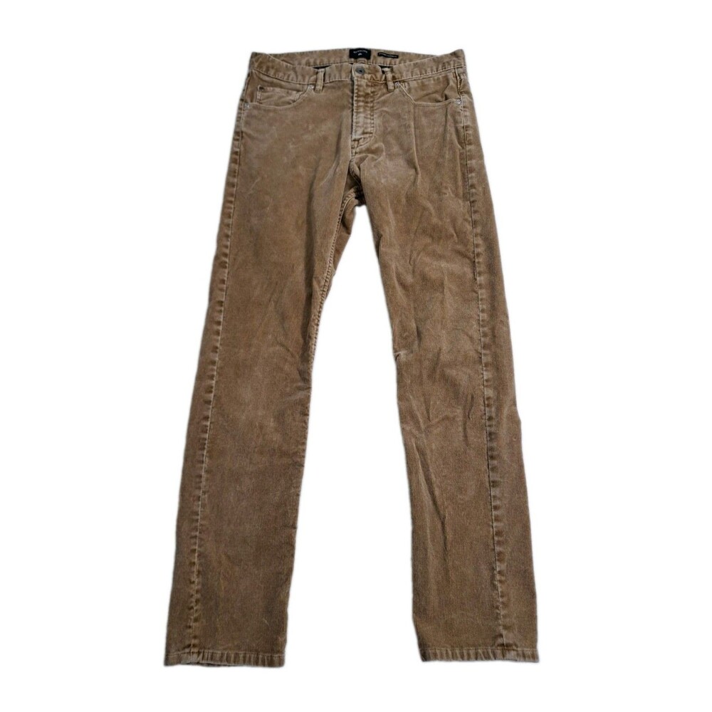 Quiksilver Men's 32x30 Straight Taper Corduroy Chino Pants Khaki Brown